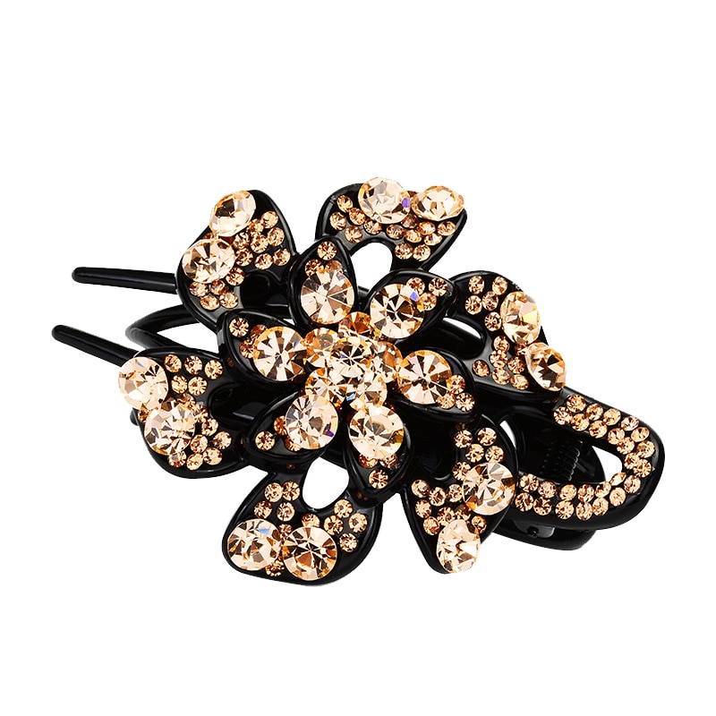 11 Kleuren Hollow Bloemen Haar Clip Barrette Bloem Strass Haarspeld Mode Haaraccessoires Vrouwen Sieraden Haar Klauw Hoofddeksels