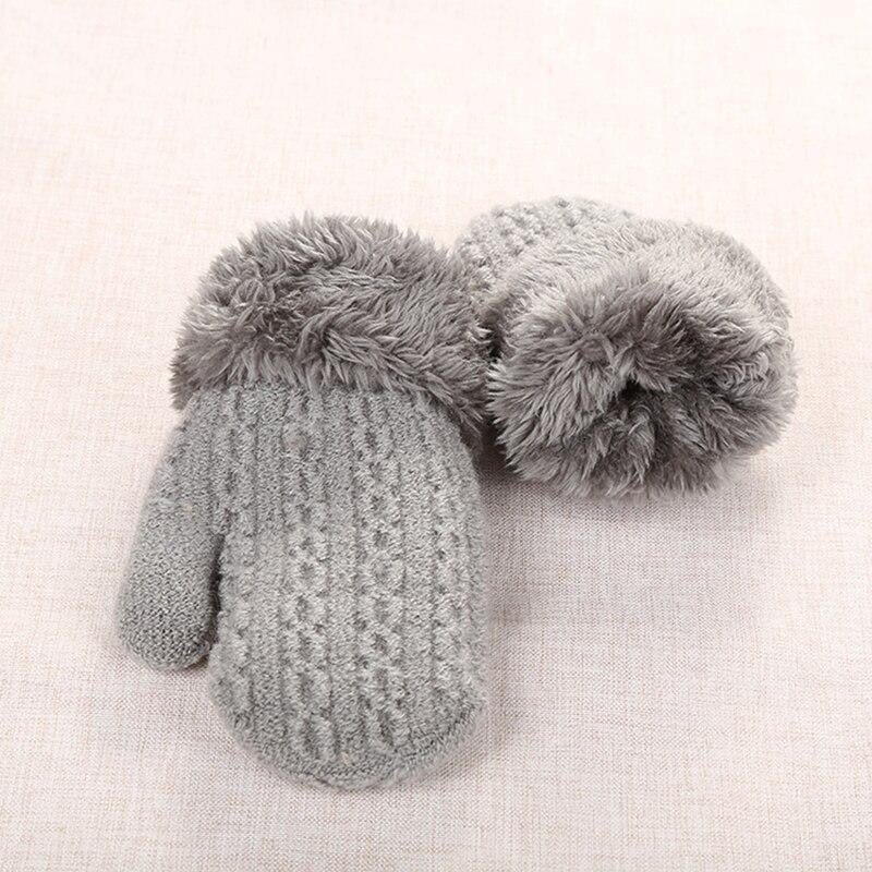 Mitones de lana para niños, manoplas de punto para niños de 1 a 4 años, guantes cálidos para bebés