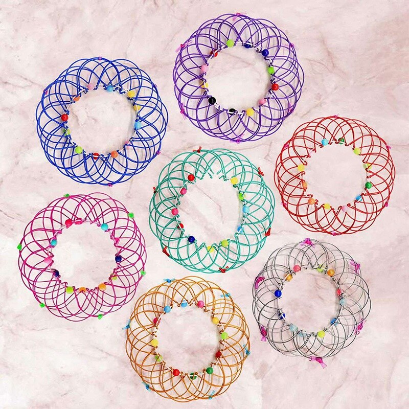 7Pcs Magic Mandala Bloem Mand Speelgoed Magic Loops Draad Fidget Speelgoed Flexibele Mand Zachte Magische Speelgoed Voor Volwassenen Kids