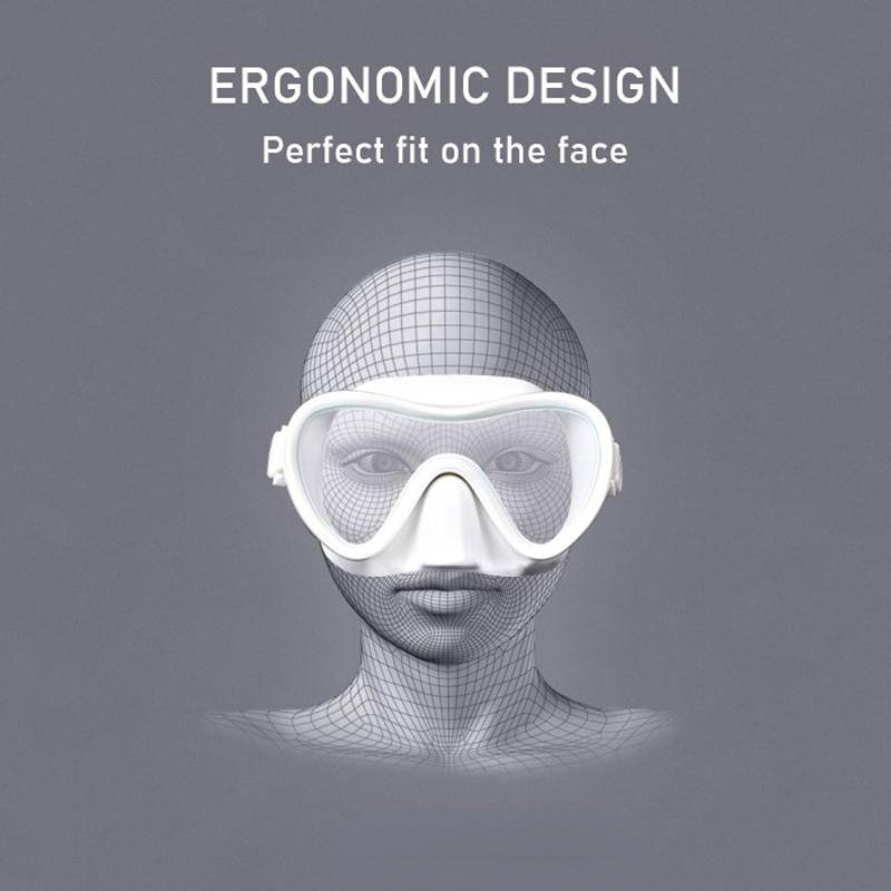 JUNHAIINS Professioneel siliconen duikmasker Ademhalingsbuis Anti-condens Gehard glas Zwemmen Snorke Set voor watersport