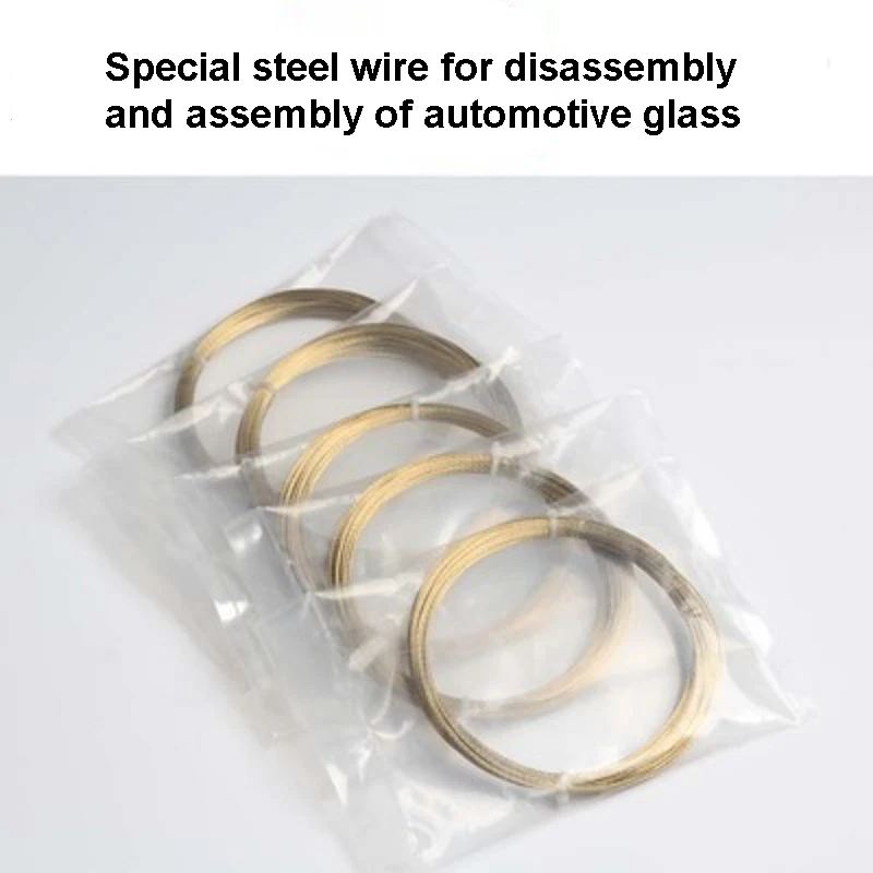 Outil universel de retrait de verre de ligne de coupe de pare-brise de voiture de câble métallique de retrait de fenêtre de pare-brise de 0.8mm 10M 20M