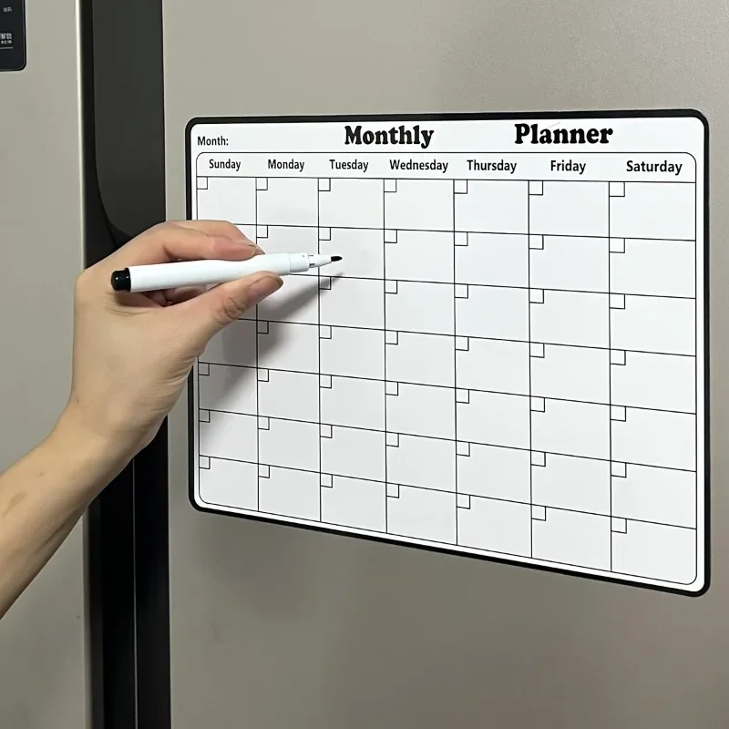 28 x 21cm kjøleskapskalender magnetisk tørrvisk kalender whiteboardkalender til kjøleskapsplanleggere