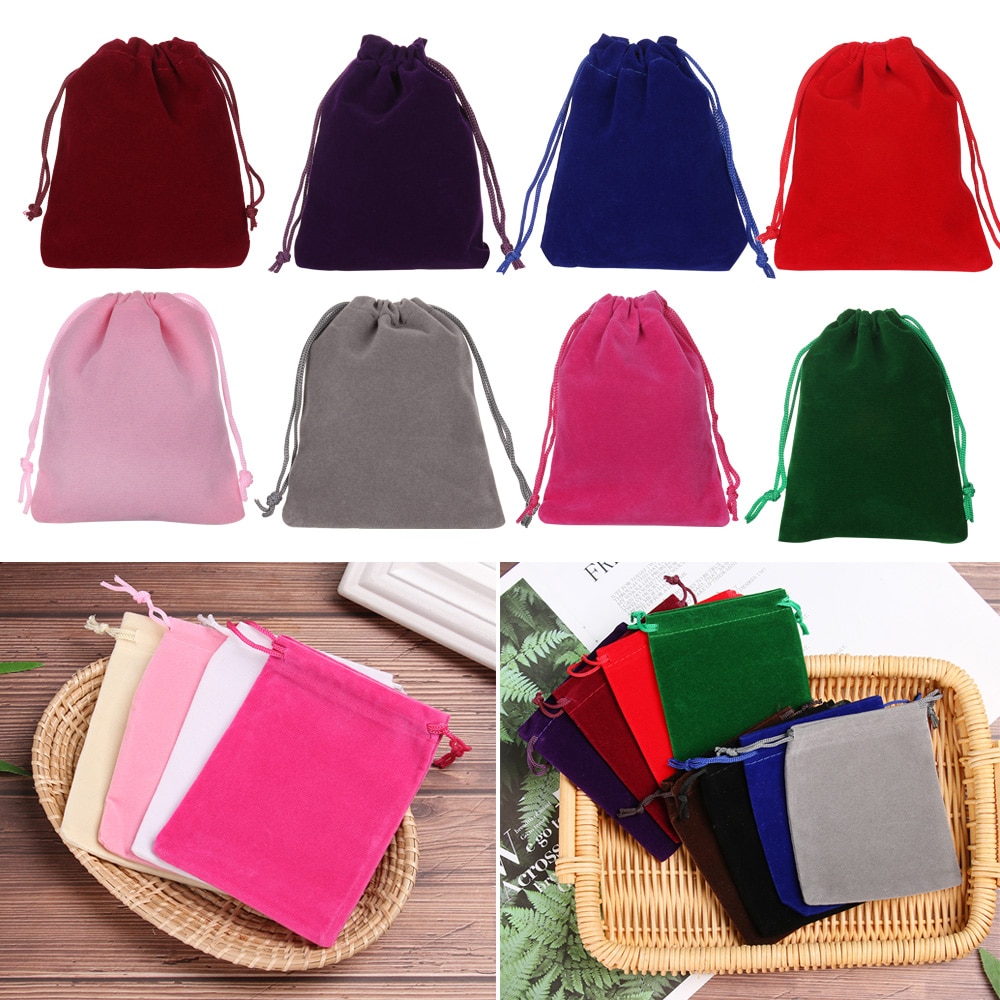 10x12cm Small Velvet Drawstring Pouch Bag Durble C... – Vicedeal