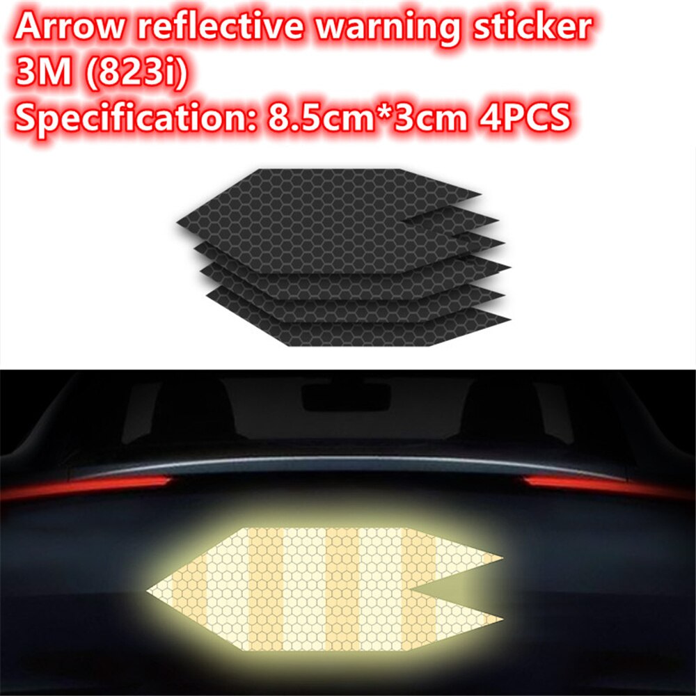 Cinta reflectante negra de 3M, pegatina adhesiva de grado de diamante, de seguridad, cinta de advertencia para bicicleta, automóviles, motocicleta, estilo de coche: 8.5cmX3cm