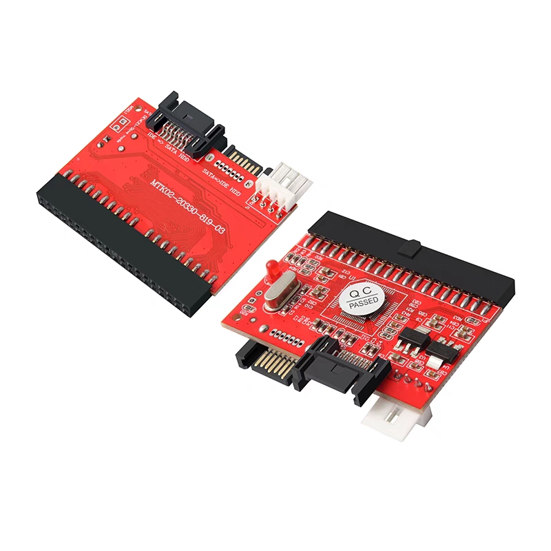 Tarjeta adaptadora IDE a SATA Convertidor SATA a IDE conversión bidireccional 100/133 Adaptador de disco duro/CD/DVD para PC: Rojo