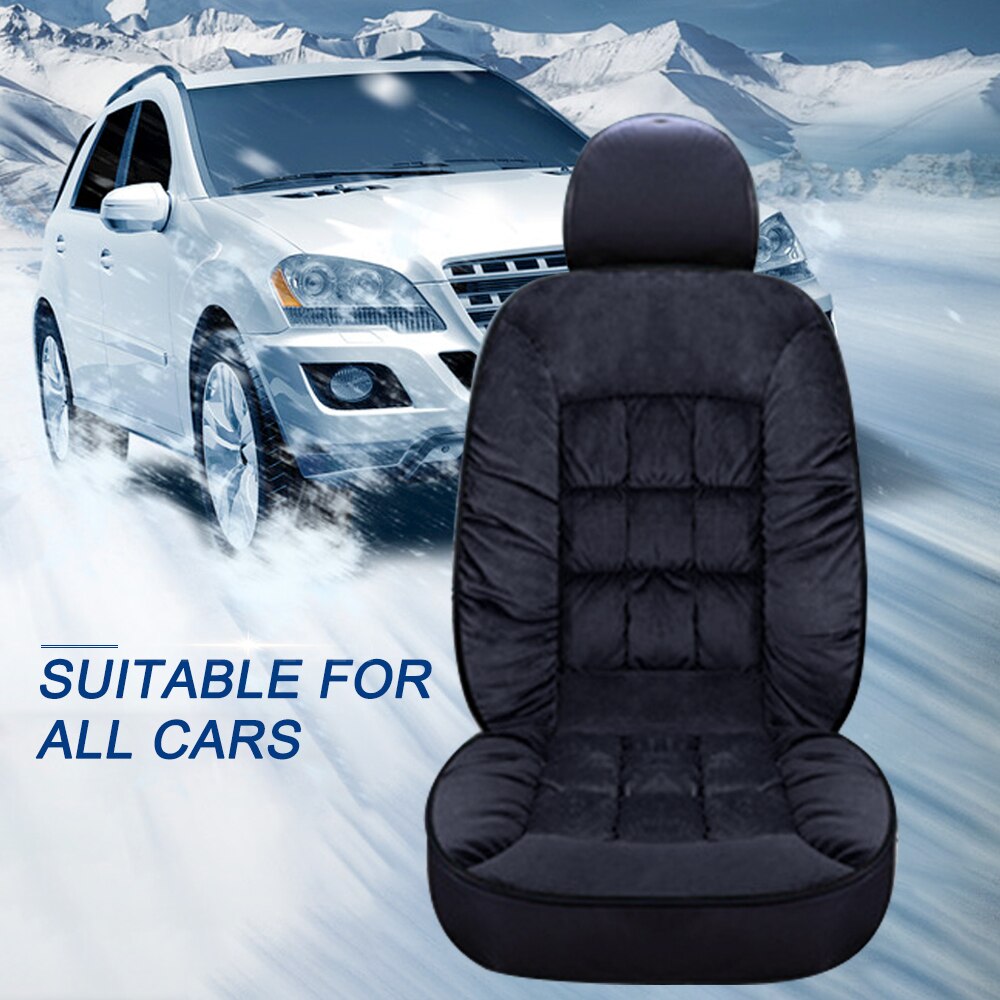 Universal Plush Car Seat Cover Warm Lattice Style Auto Front Back Backrest Seat Cushion Pad Car Winter Interior 4 Seasons 2pcs