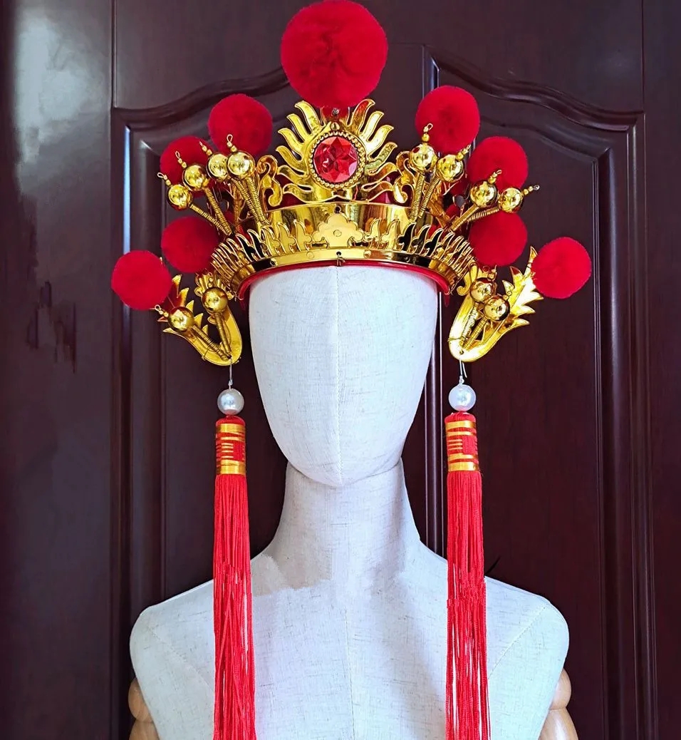 Cappelli da sposo da sposa Vintage ▾ per adulti cappelli da musica lirica di pechino cappelli da ballo tradizionali cinesi copricapo Festival puntello