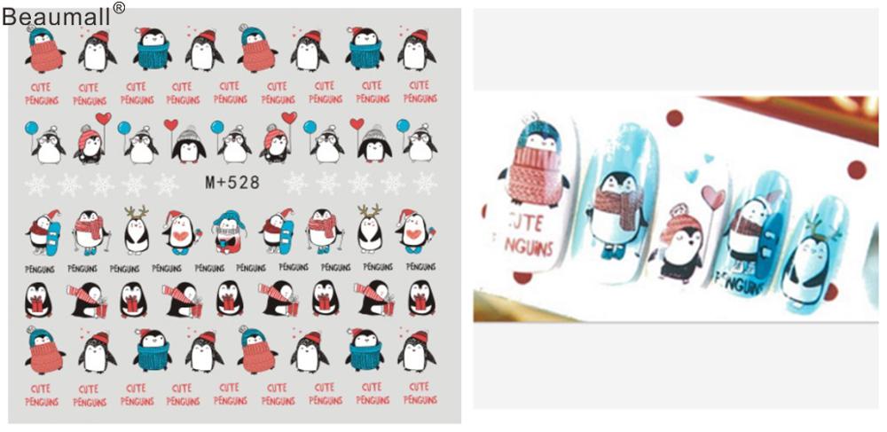 Kerstontwerpen, nagels, kunst, manicure, waterdecals, watertransferstickers voor nagels, tips, schoonheid: M528