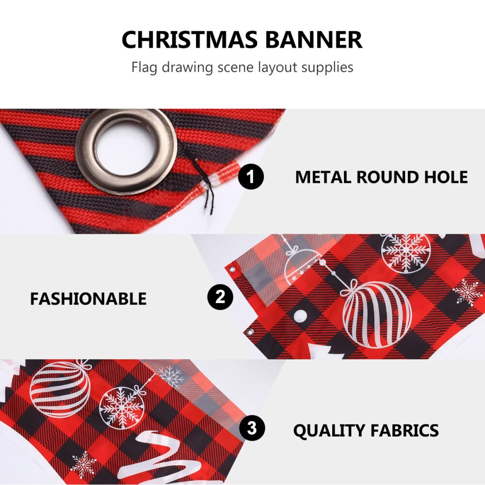 Christmas Banner Scene Layout Banner Funny Decorative Flag for Shop Festival (Christmas Style 01)