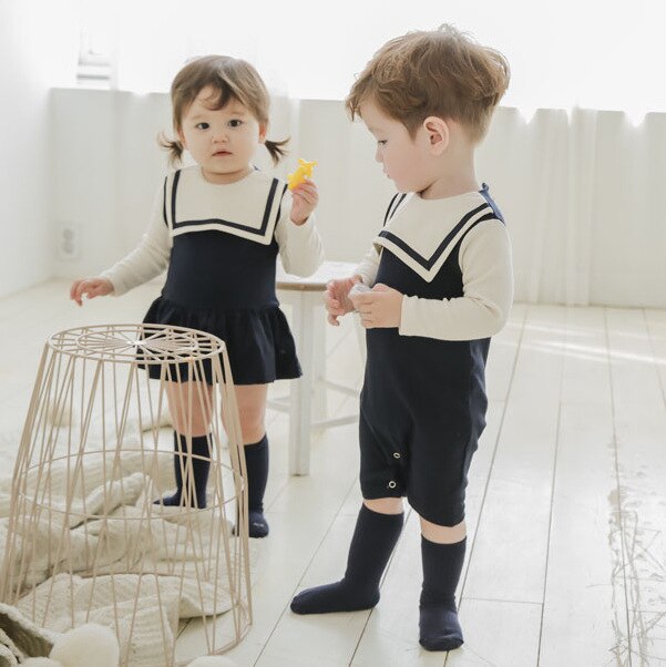 Bambini fratello sorella abiti coordinati spagnolo coreano bambino bambino pagliaccetto neonato tuta ragazze un pezzo vestito ragazzi vestiti