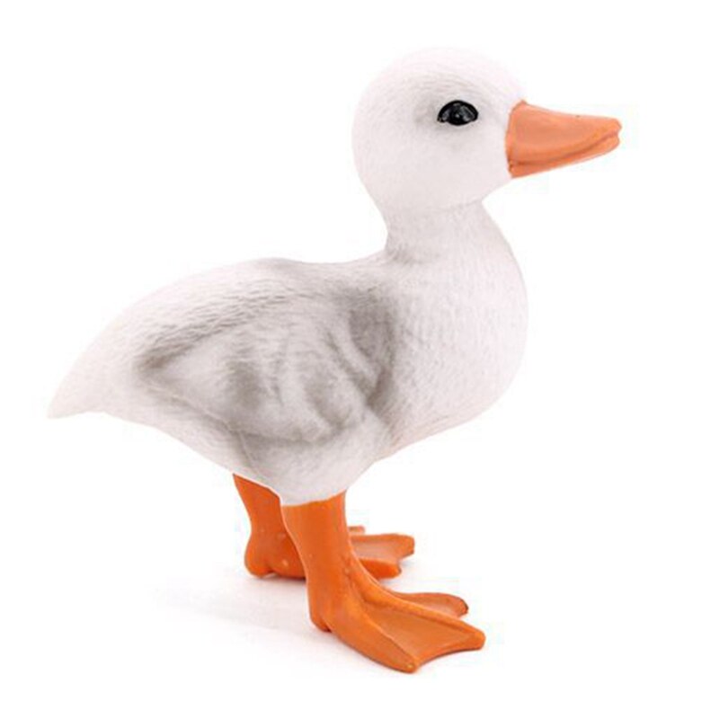 Figuras de animales de granja de patos realistas, patito, pato pequeño, figuras de animales para fiestas infantiles, Juguetes: White