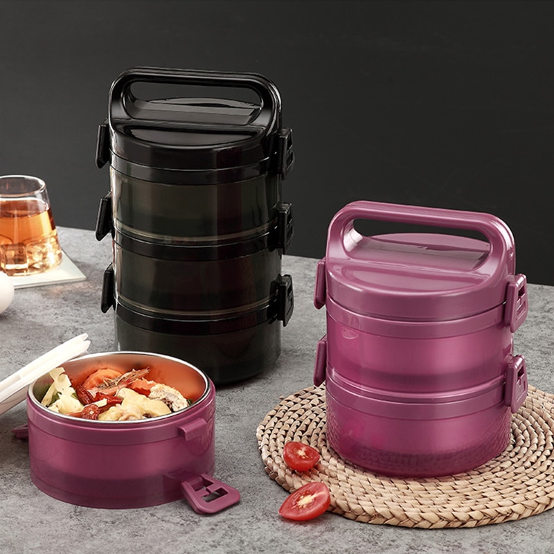 Roestvrij Staal Thermische Lunch Bento Box Voor Office Student Draagbare Multi Layer Picknick Voedsel Container Lekvrij Thermos Lunchbox