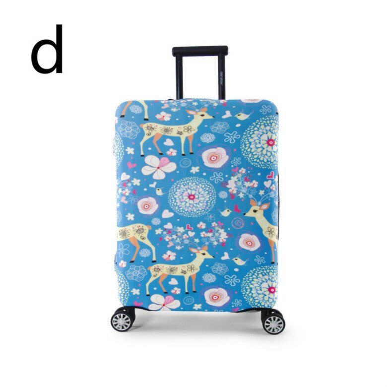 Flower Travel Luggage Protective Cover Thicker Elastic Fabric Colorful Trolley Suitcase Cover For 18-32 inch: d / M