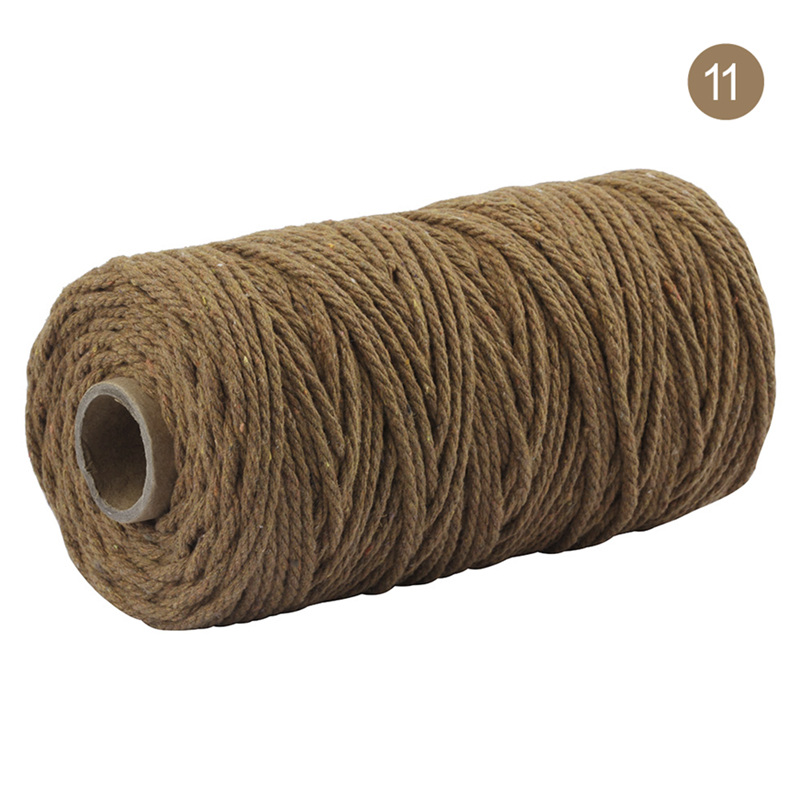 Cordon coloré 100% coton de 3mm, cordelette pour macramé artisanal, accessoire décoratif pour de mariage, 100 mètres/rouleau: color 11