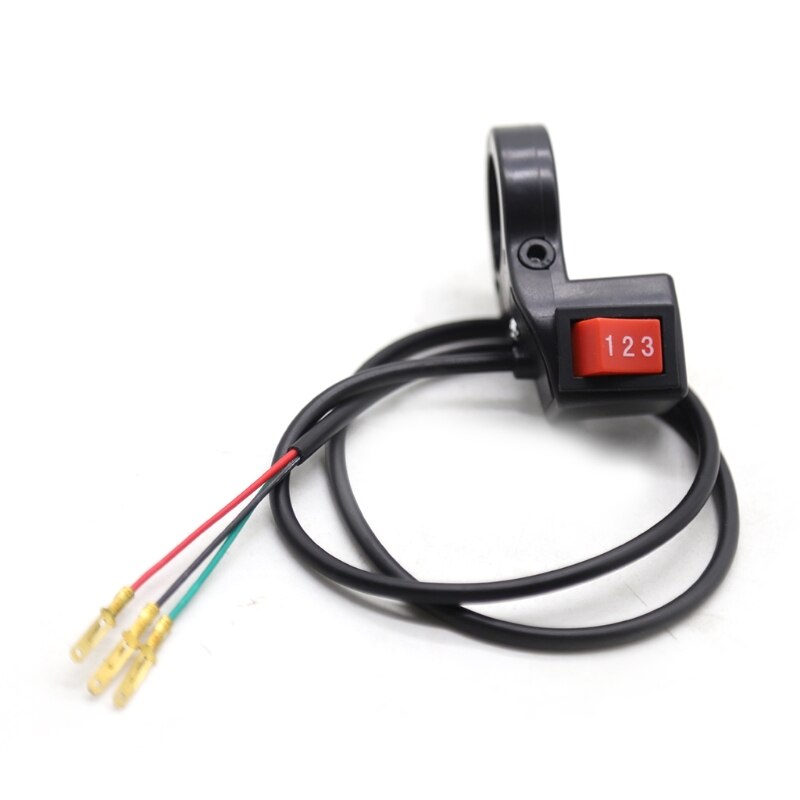 Wearproof Handlebar Toggle Switch with 3 Speed Module 22mm 7/8in Handlebar Control Switch for Motorcycle Bicycle