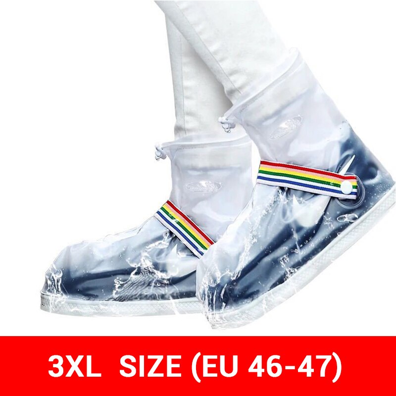 Motorrad Regen Schuhe Abdeckungen Motorrad Stiefel Überschuhe Wasserdichte Fahrrad Radfahren Biker Rutschfeste Regendicht Moto Stiefel Reusable: H-188-3XL-White