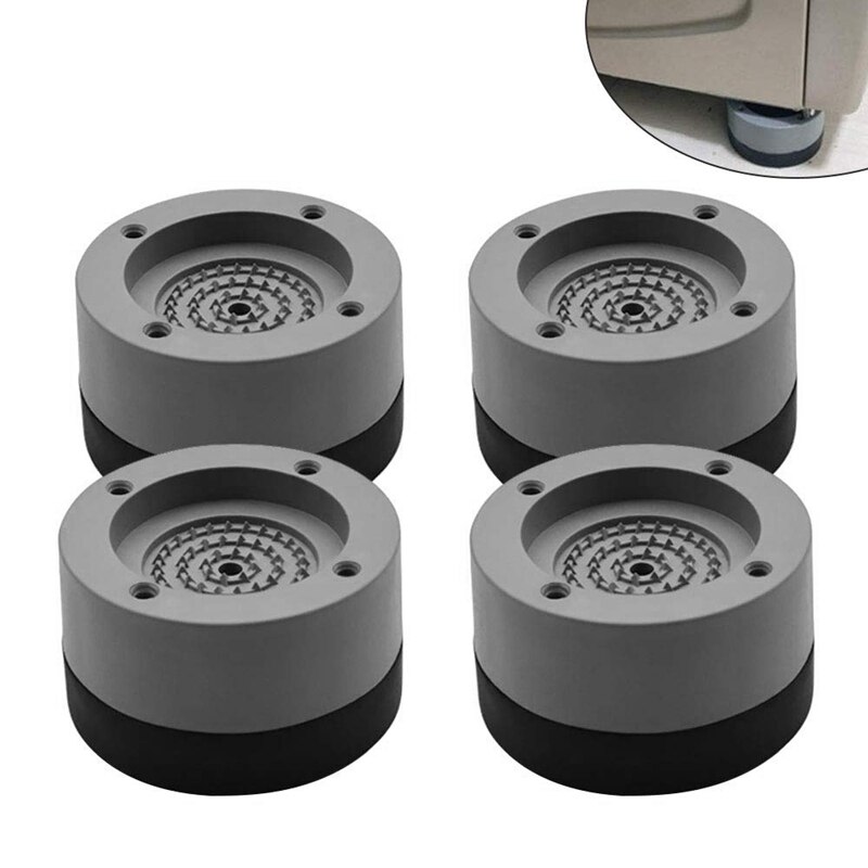 4 stuks voetjes voor wasmachines, trillingsdempende voetjes voor wasmachines en drogers, antislip rubberen voetjes voor wasmachines en drogers
