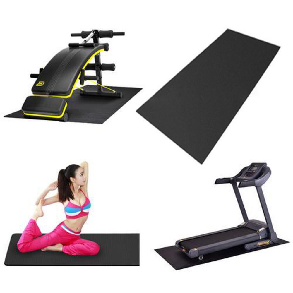 Nbr Oefening Mat Gym Fitness Apparatuur Voor Loopband Fiets Beschermen Vloer Yoga Mat Running Machine Schokbestendig Pad Zwart