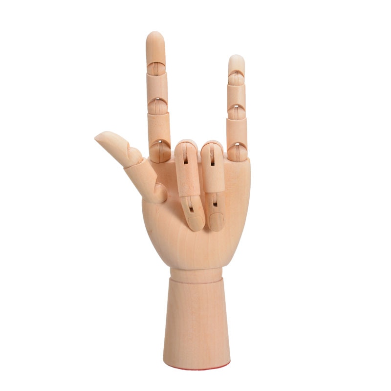 1pc 7 inch Wooden Hand Model Human Figure Artist Painting Model Mannequin Jointed Doll Flexible Drawing Manikin Wood Sculpture