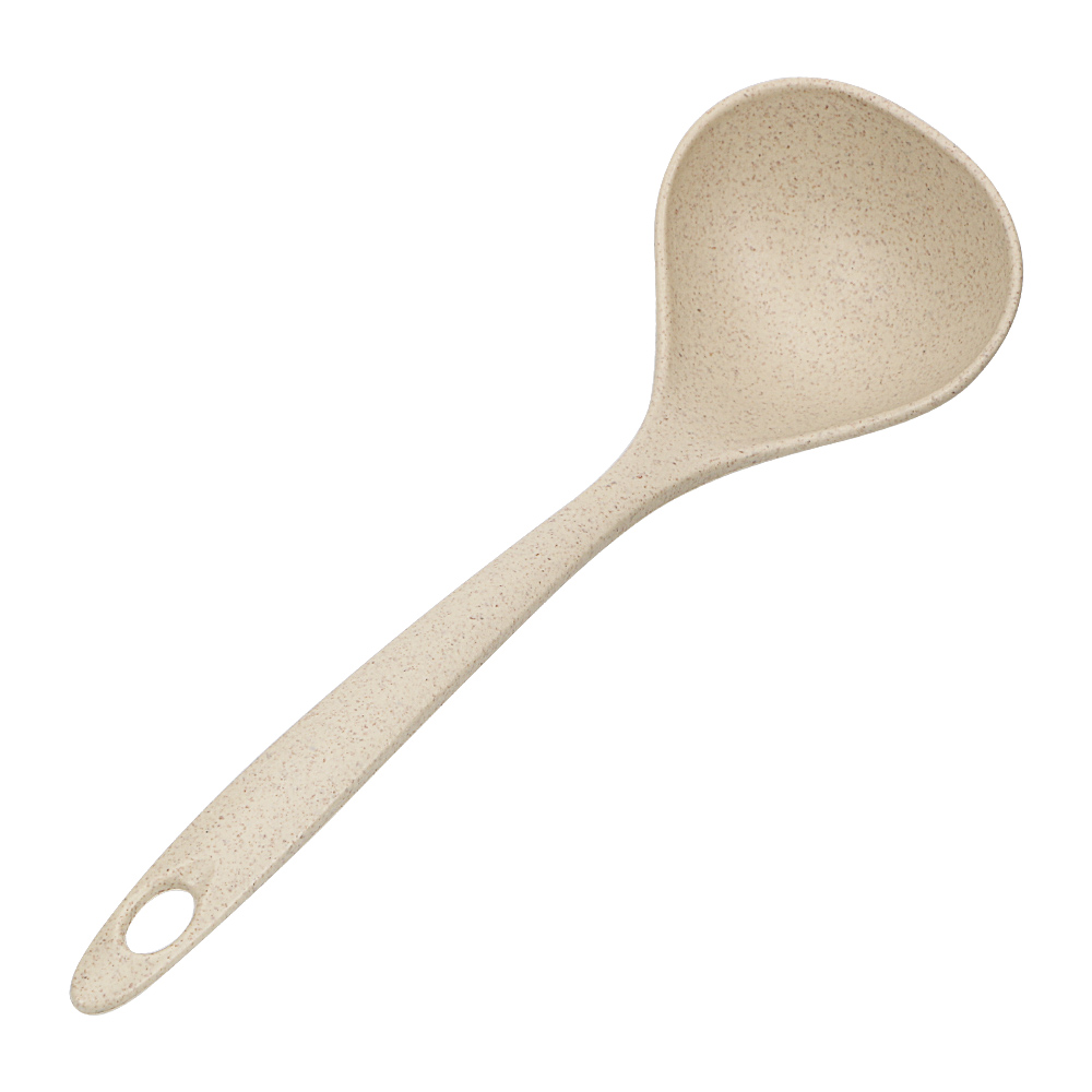 HILIFE cuchara de comida de mango largo cazo cuchara sopera vajilla suministros de cocina paja de trigo respetuoso con el medio ambiente