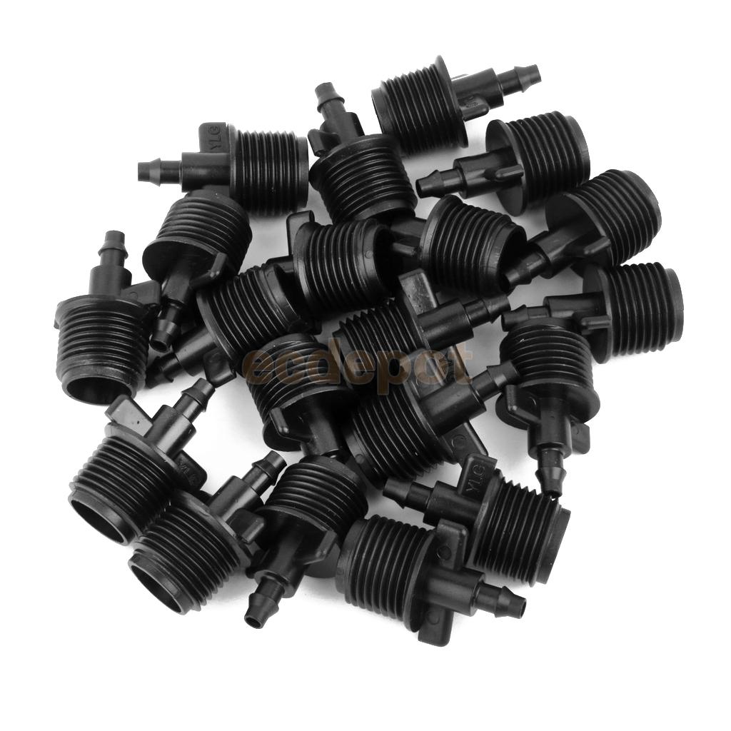 20pcs 1/4' Barb Tubing Adapter for Drip irrigation Tubing Capillary Hose