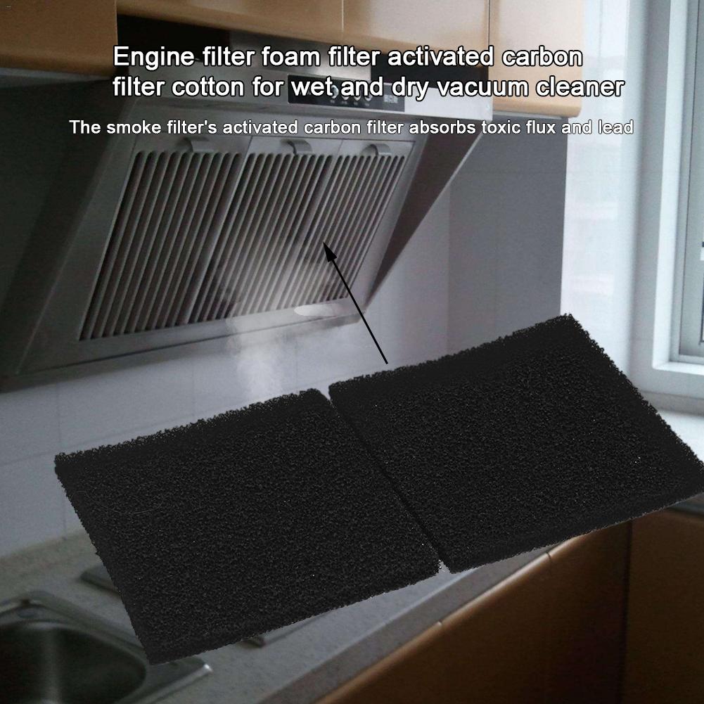 128*128*9mm sorte emhætte emhætte aktivt kulfilter bomuld til røgudsugningsventilator hjem køkken emhætte del