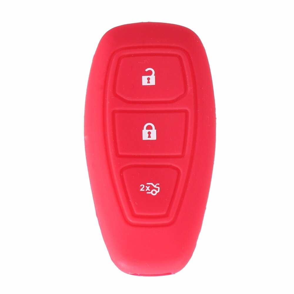 Dandkey 3 Button Silicone Cover Smart Remote Key Case For Ford Fiesta Focus MK3 Mondeo Ecosport Kuga Focus ST Fob Fob Car Style: Red