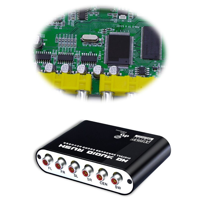 5.1CH O Rush Digital Sound Decoder Converter-Optische Spdif/Coax Dolby AC3 Dts Stereo Naar 5.1CH Analoge O (Eu Plug)