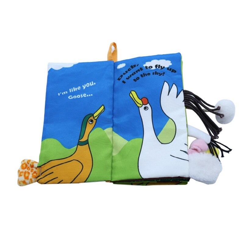 Infant Baby Cloth Books Cartoon Animal Pattern Baby Soft Activity Crinkle Cloth Books Educational Learning Toys