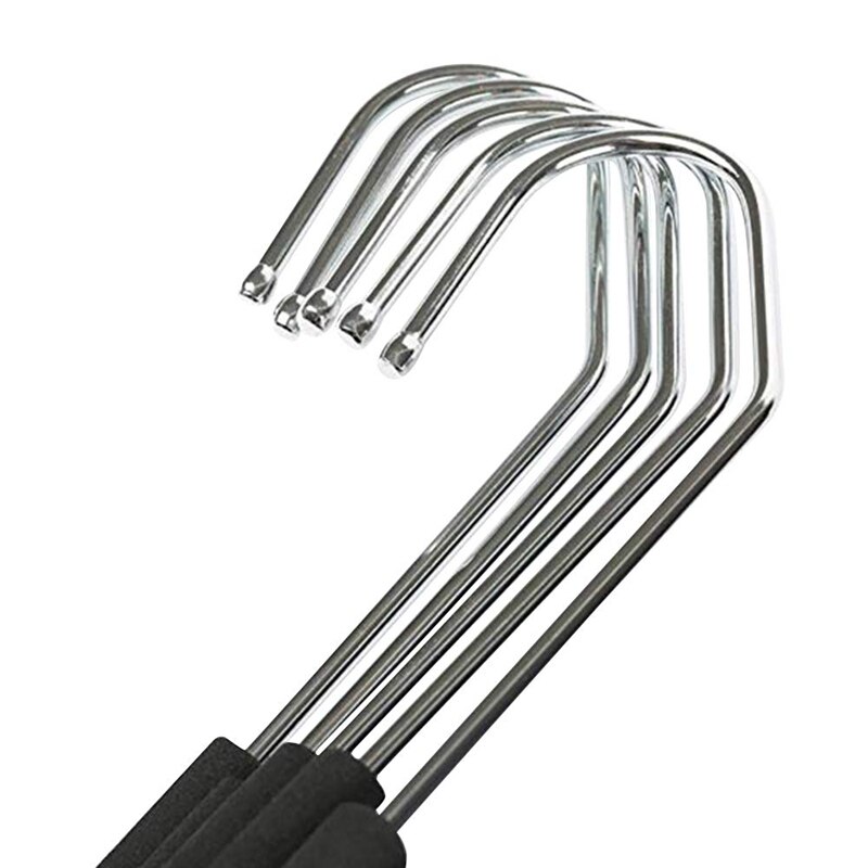 Perchas de pantalón de extremo abierto, colgador de pantalón suelto con revestimiento de espuma antideslizante, color negro, 5 paquetes