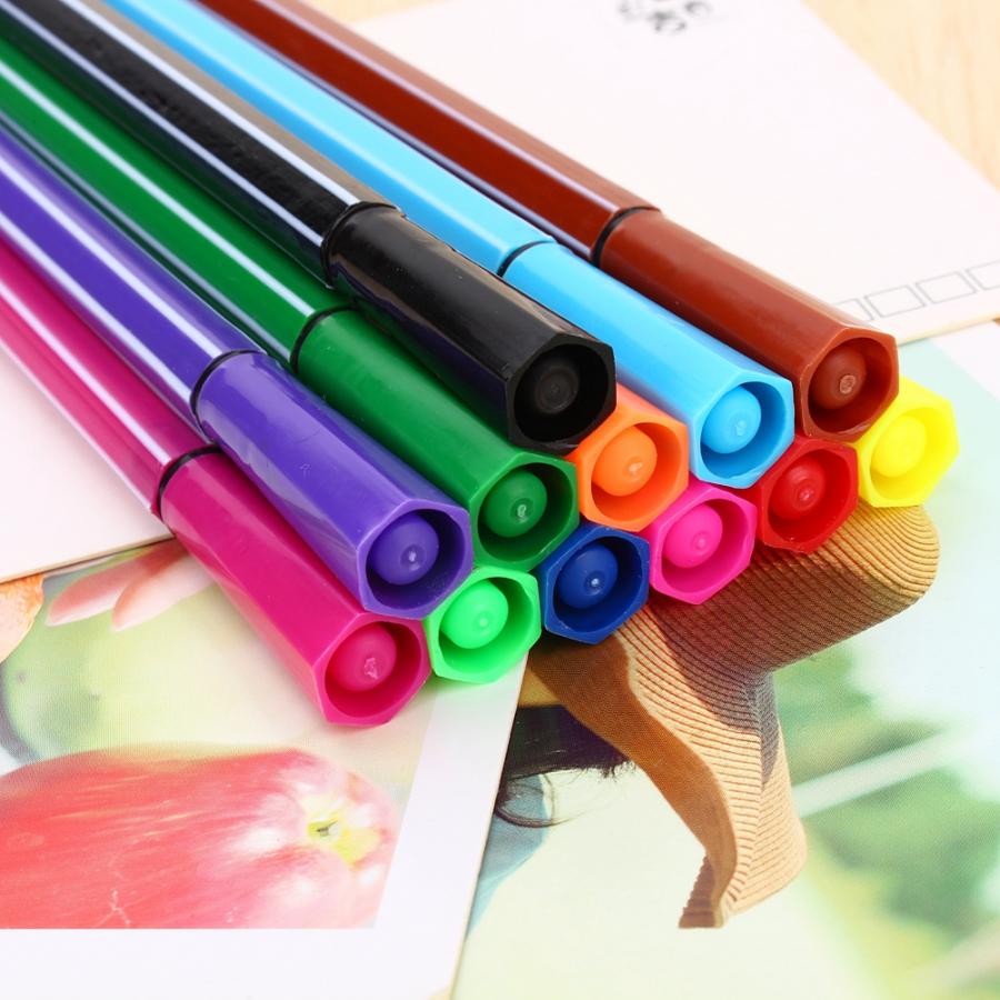 Marker Set 12/18 Colors Student Mark Pen Water Col... – Vicedeal