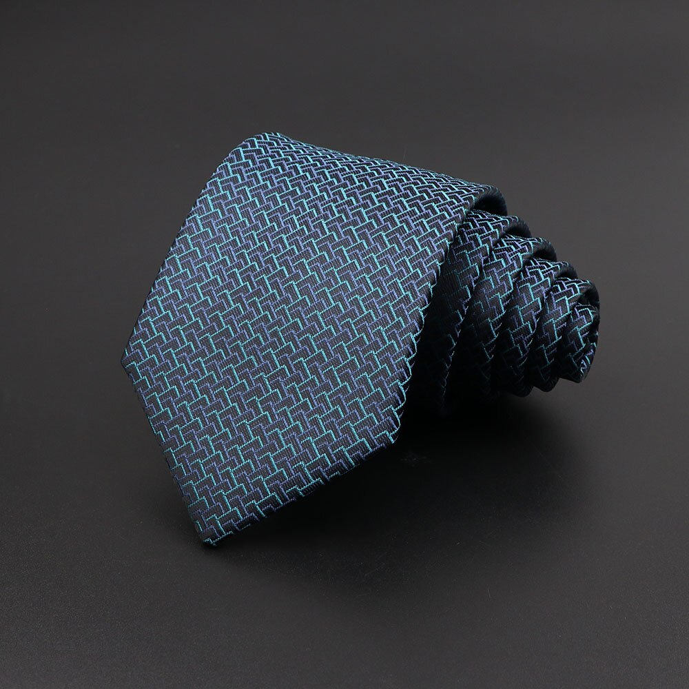 Mannen Stropdas Klassieke Effen Kleur Streep Plaid 8Cm Jacquard Marine Stropdas Accessoires Dagelijkse Slijtage Das Wedding Party