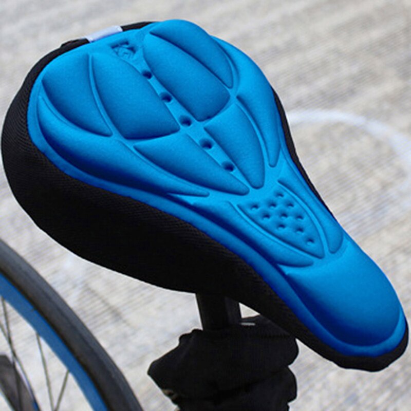 3D Fietszadel Seat Soft Bike Seat Cover Comfortabele Foam Zitkussen Fietsen Zadel Voor Fiets Accessoires: Blue