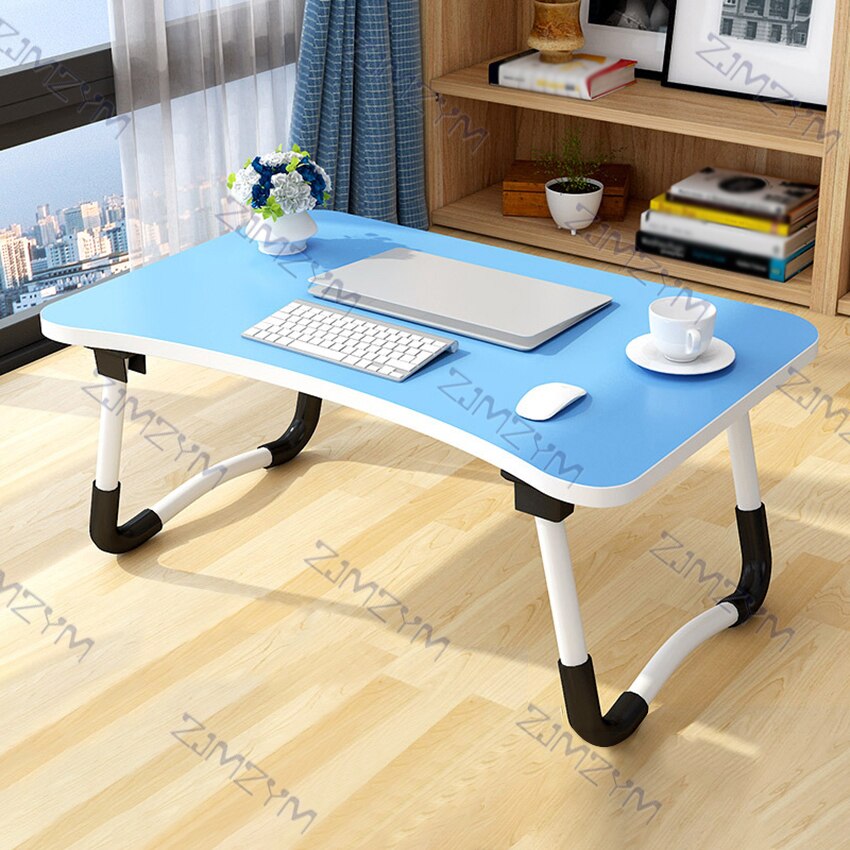 Portable lit bureau 60x40x28cm ordinateur Portable pliable ordinateur Table ordinateur Portable tablette support support canapé lit petite étude Table d'écriture: blue