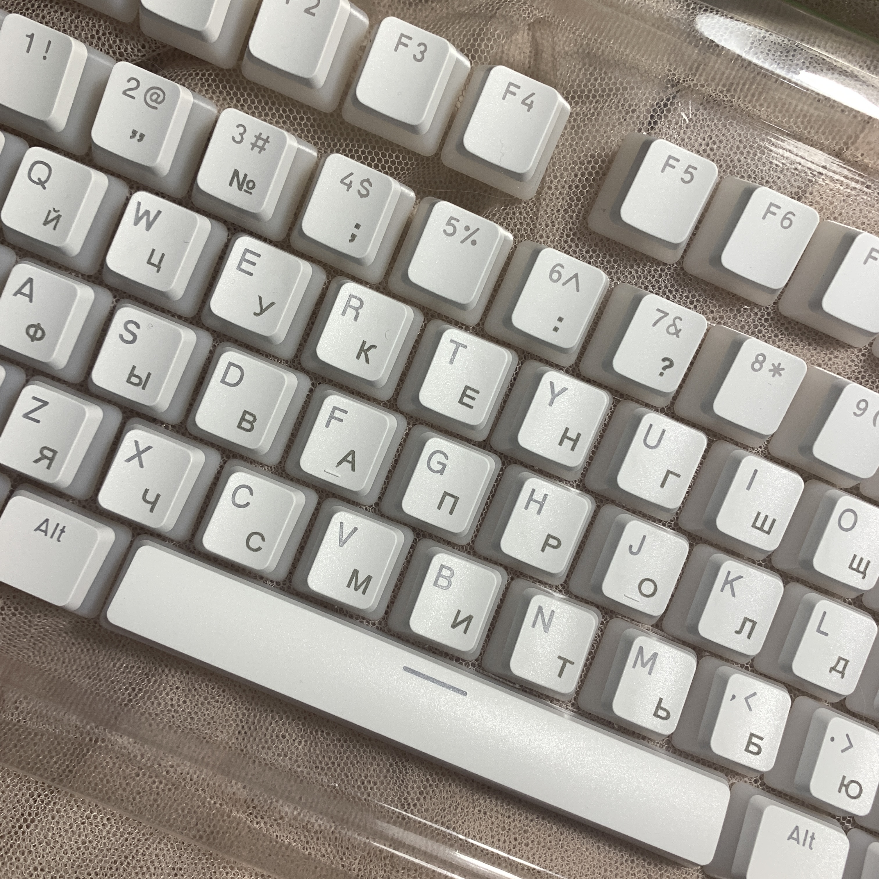 Keycaps Korean/Russian OEM PBT 117 Keys Pudding Keycap For Corsair MX Switch Mechanical Keyboard Gamer Backlit Keyboards Switch: GRAY