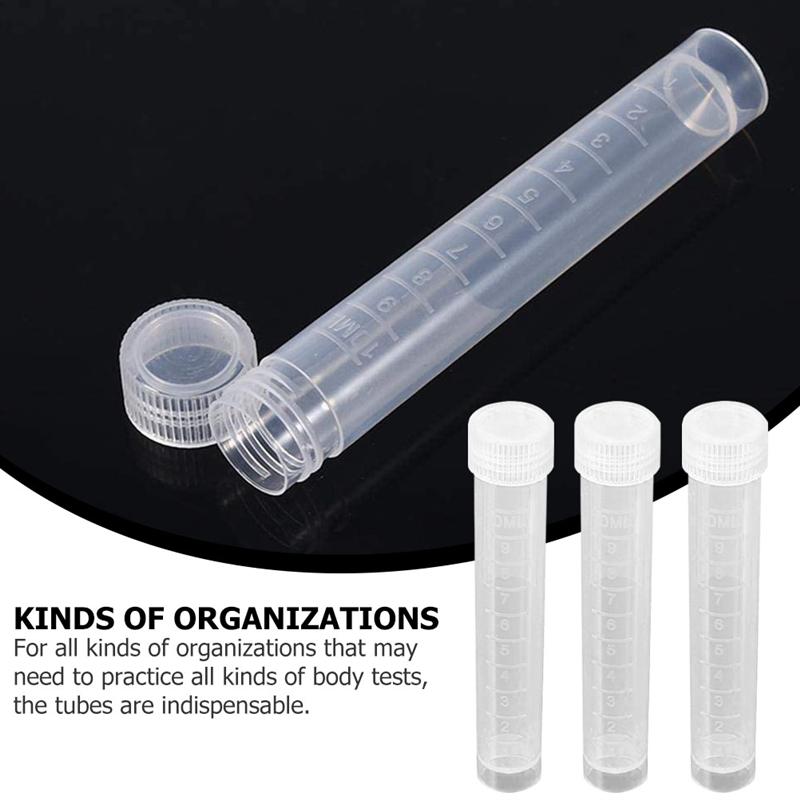 10Pcs 10ml White Freezing Tubes Plastic Vials Sample Tubes with Screw Lid