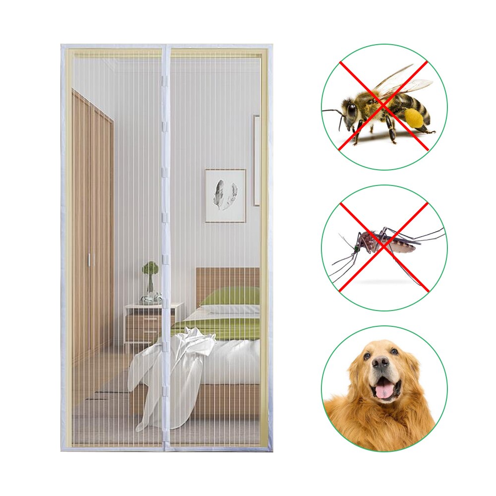 Tela magnética porta malha cortina anti mosquito inseto voar bug cortinas de tela da porta net para o quarto varanda cozinha: Type 3 / 100x210cm