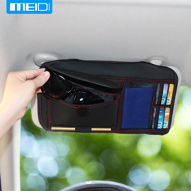 MIEDI Car Sun Visor Storage Bag Car Boot Organizer Storage Holder Multi-Use Tools Organizer For IC Card Mobile Phone Sun glass