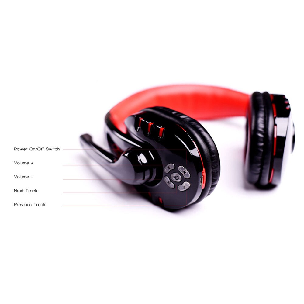 Draadloze Bluetooth-hoofdtelefoon met microfoon Oortelefoon Bass Muziek Headset voor Game PC Chat Computer