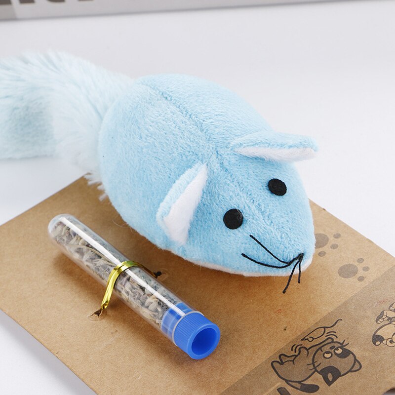 Pet Cat Toy Set Interactive Cats Teaser Toys Plush Mice with Catnips Long Tail Mouse Funny For Kitten