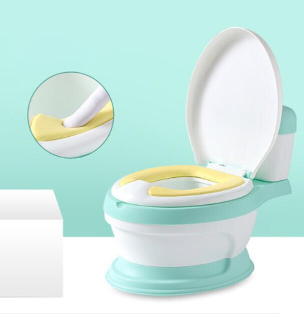 draagbare toilet voor baby wc potje voor gratis potje brush + cleaning bag: PU green