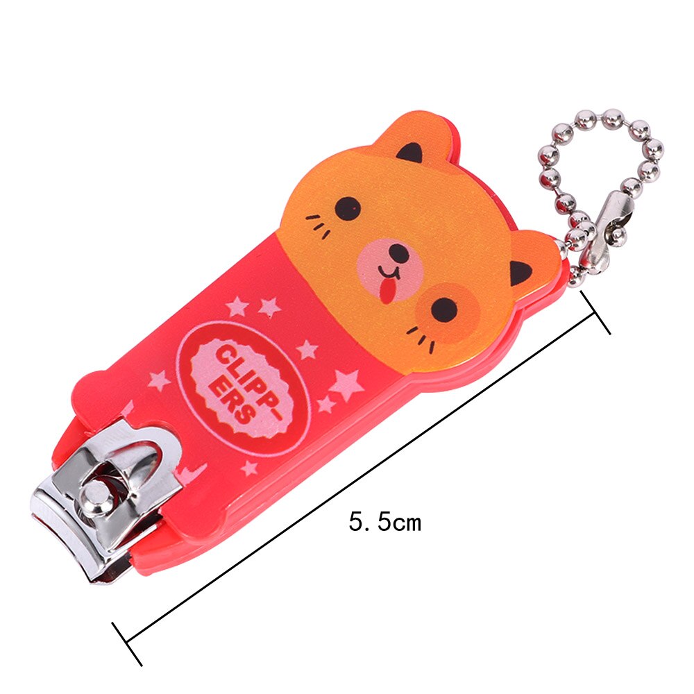 Cortador de uñas para bebés, cortador de dedos, tijeras, cortador de uñas, herramienta para manicura y uñas con llavero, de Mini animales de dibujos animados