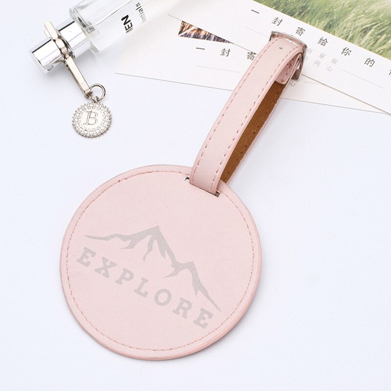 Mode PU Leer Ronde Koffer Bagagelabel Label Zak Hanger Handtas Reizen Accessoires Naam ID Adres Tags: 02
