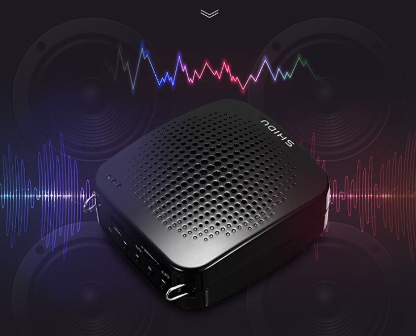 AMPLIFICADOR DE voz portátil de 15W, megáfono amplificador de sonido para reproducción de música, auriculares con micrófono y cable para reuniones de aula y profesores