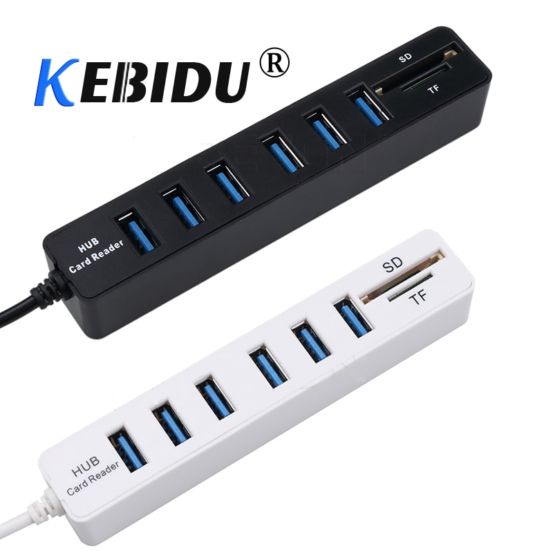 Kebidu 6/3 Poorten Alle In Een Usb Hub Combo Multi USB2.0 Splitter Hub Micro Kaartlezer Sd/Tf 480mbps High Speed Voor Pc Computer