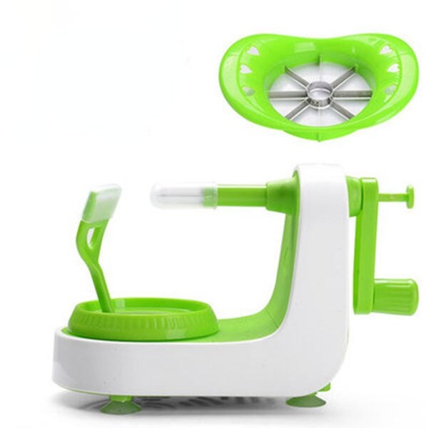 Máquina peladora de manzana multifuncional con manivela, pelador de frutas para el hogar con cortador de manzana, para la comodidad de la cocina: Z-Green -B Set