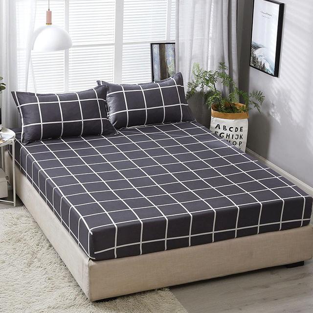 25 lakan med örngott elastiska band lakan mjuka polyester lakan tryck bäddmadrass set: Lila / 120 x 200cm