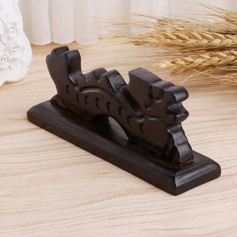 Dragon Vorm Borstel Rest Stand Chinese Kalligrafie Pen Houder Vintage Gesneden Hout