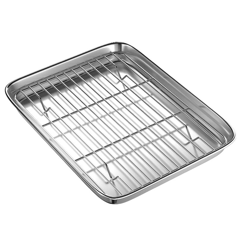 Toaster Oven Tray and Rack Set with Cooling Rack Dishwasher Safe