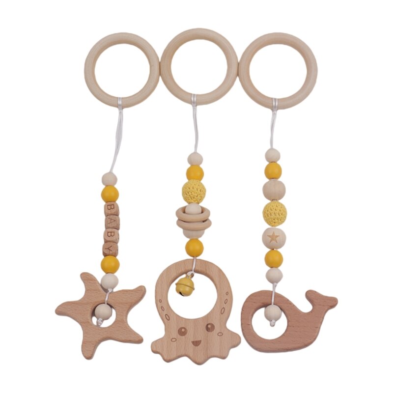 Baby Play Gym Frame Houten Beuken Activiteit Gym Frame Wandelwagen Opknoping Hangers Speelgoed Bijtring Ring Verpleging Rammelaar Speelgoed Room Decor: A24
